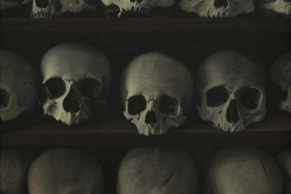 MEMENTO VITAE oil on canvas 2023, approx 64x83cm (framed)